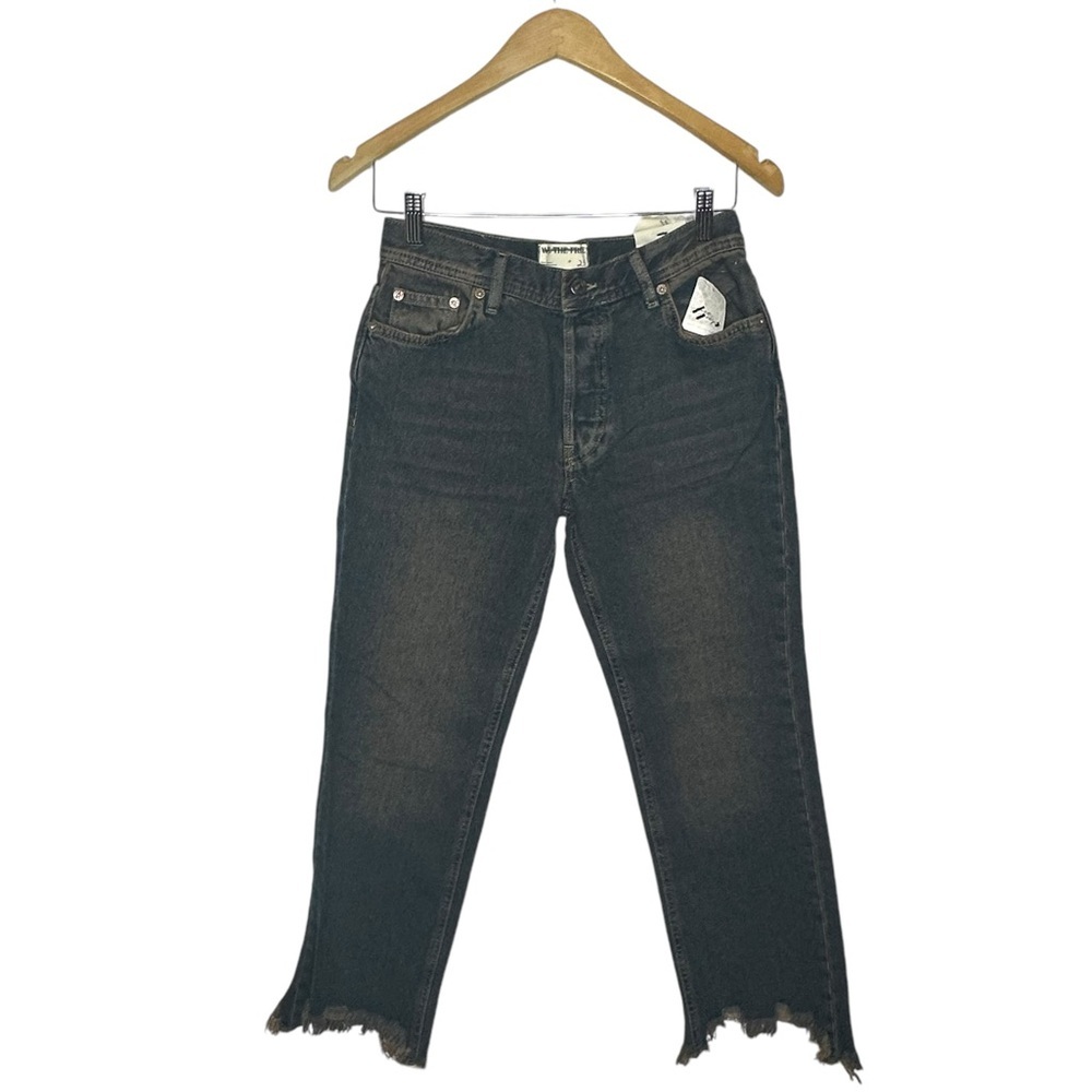 NWT FP We The Free Maggie MidRise Crop Straight Jeans in Back Alley Blue 25 - Picture 11 of 16